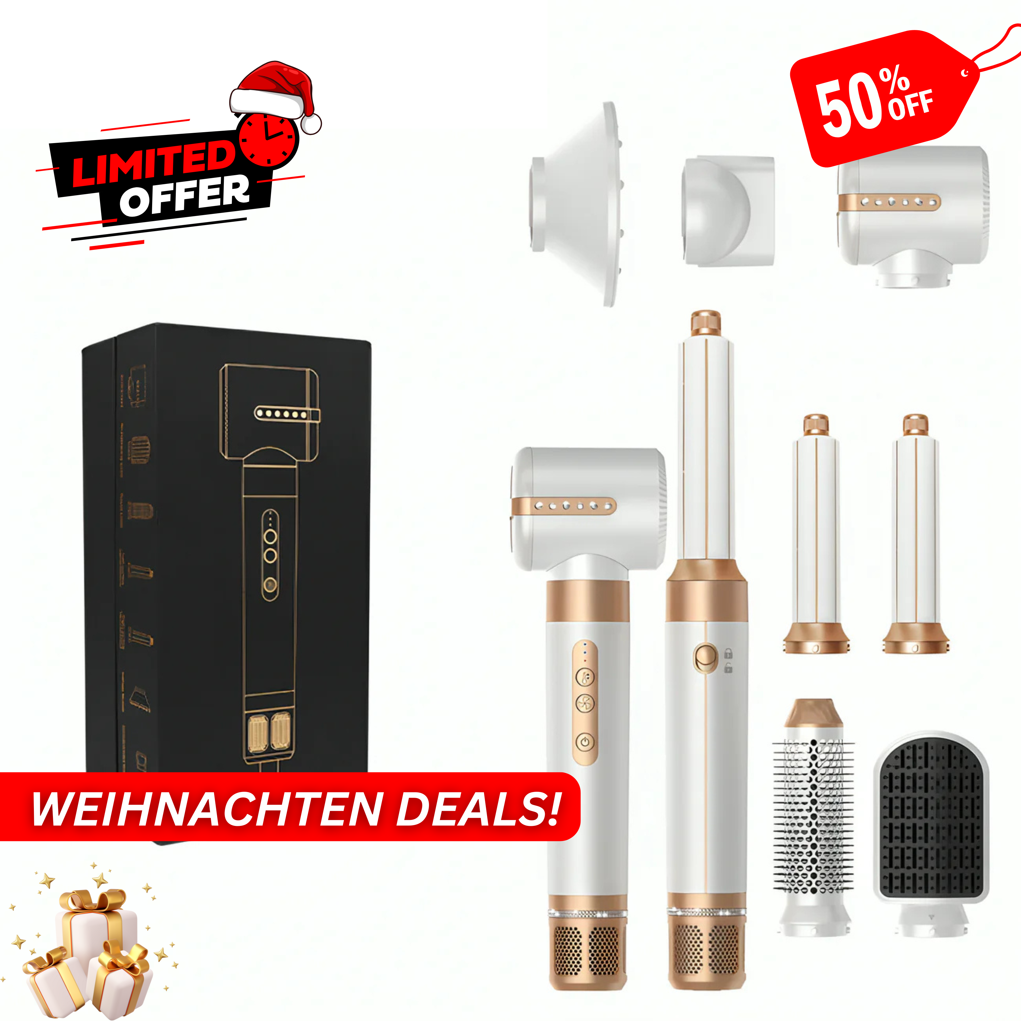 Weihnachten Deal - TrueGlow's - 7 in 1 Luxus-Haarstyler