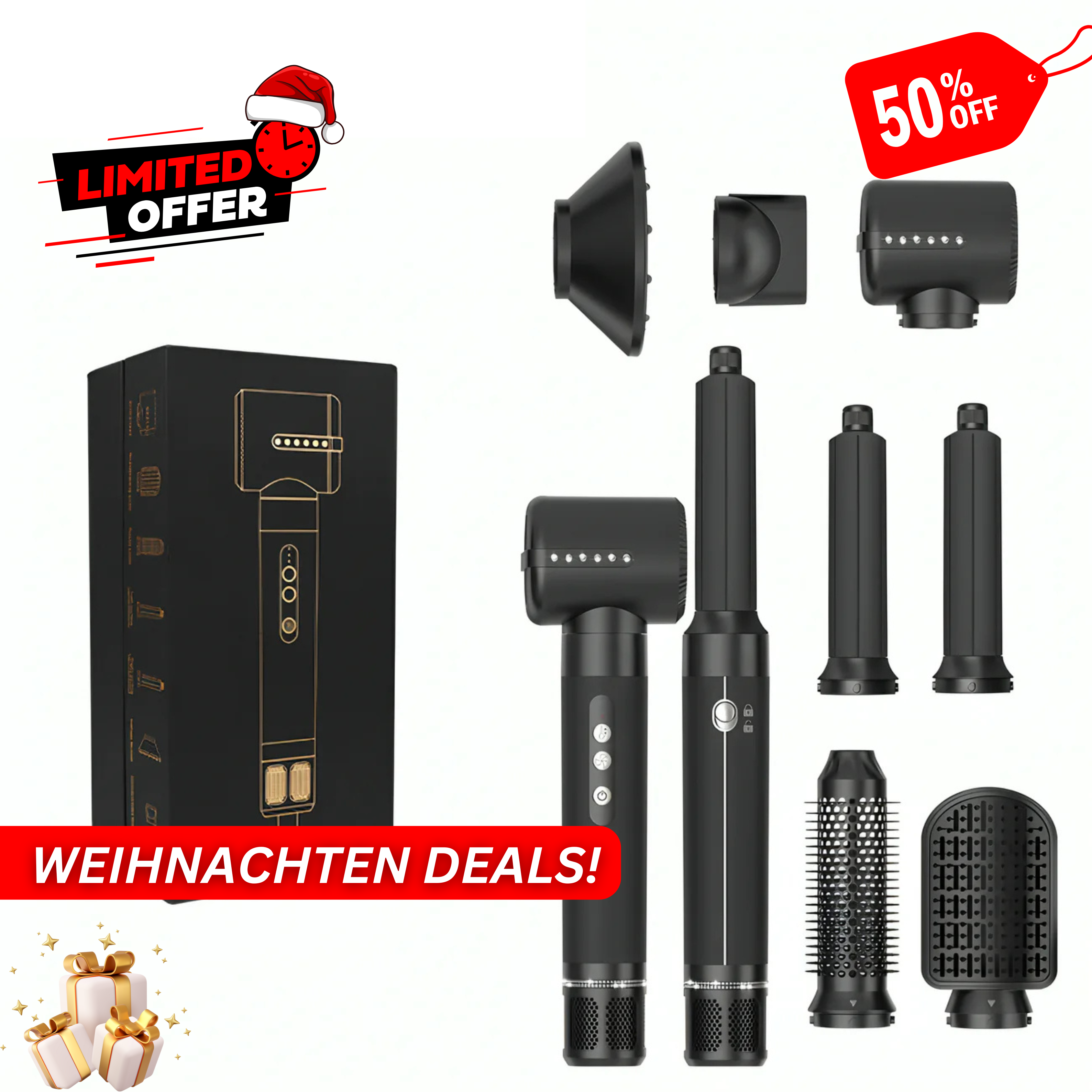 Weihnachten Deal - TrueGlow's - 7 in 1 Luxus-Haarstyler