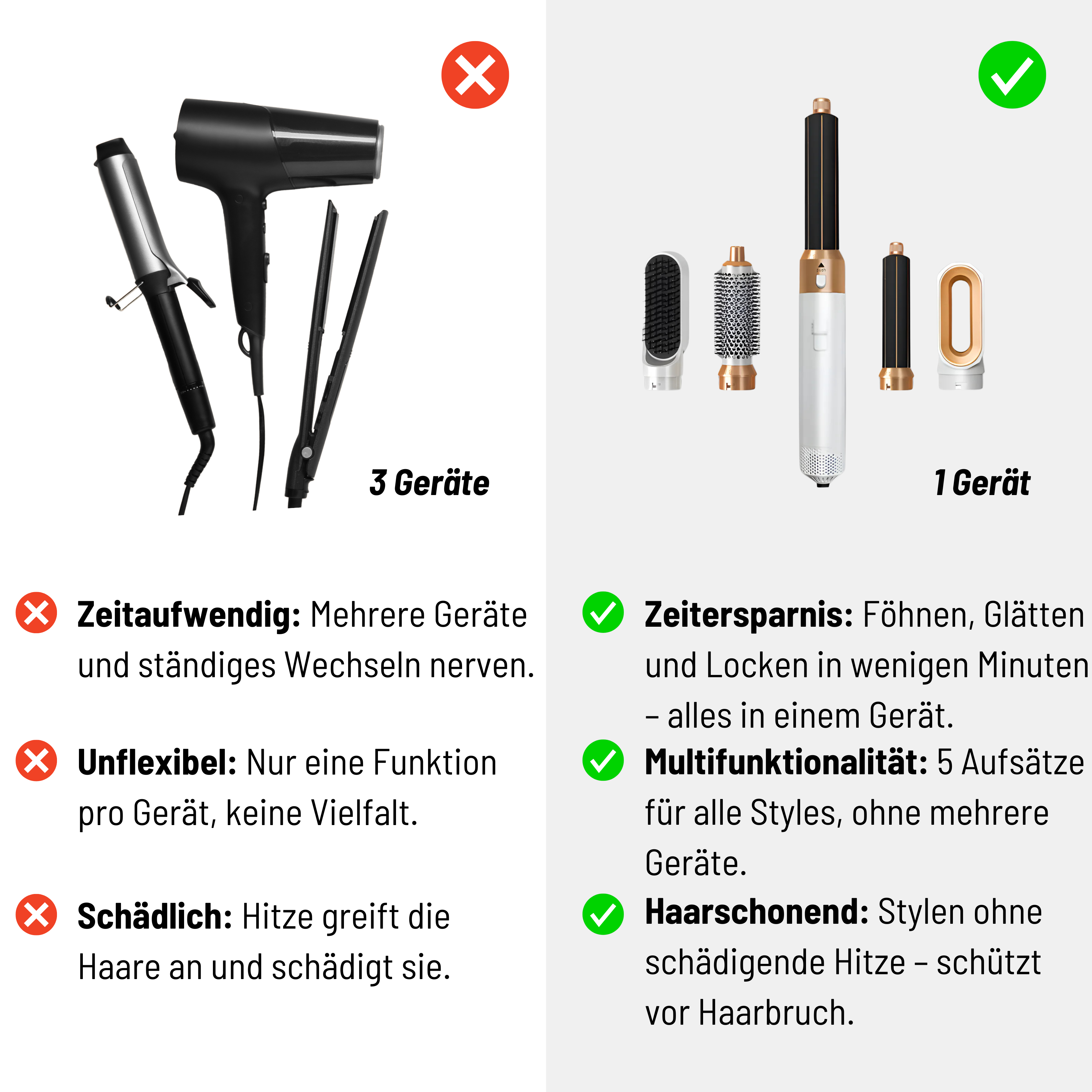 (Geheime Verkoop) - Trueglow's - 5 in 1 Luxe Haarstyler